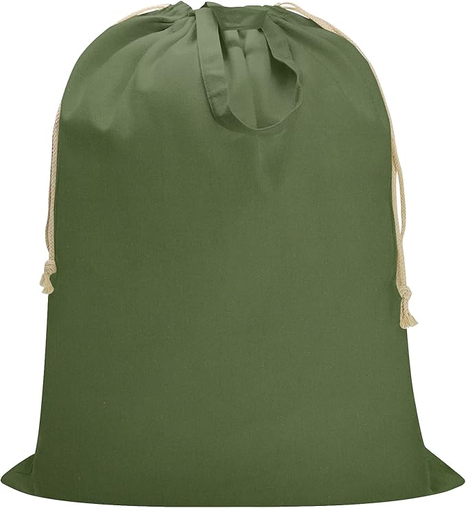 Canvas Laundry Bag 33"Wx 35"H, Thick Cotton Laundry Bag with Handles & Drawstring, Extra Large Heavy Duty Washable Basket Liner Hamper Liner Canvas Storage Sack (XL ArmyGreen)