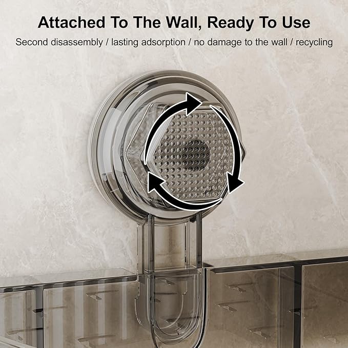 Corner Shower Caddy Suction Cup Bathroom Shower Organizer for Bathroom Storage Home Decor & Kitchen No Drilling Large Capacity Removable and Reusable Shower Shelves for Inside. (black, corner)