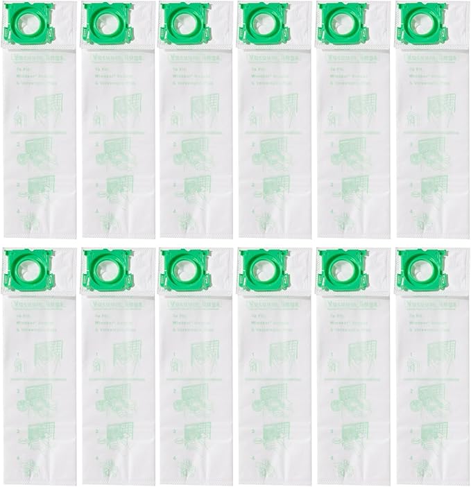 12PK Micro Vacuum Bags for Sebo C/G/X & Windsor S12/S15/SR Series
