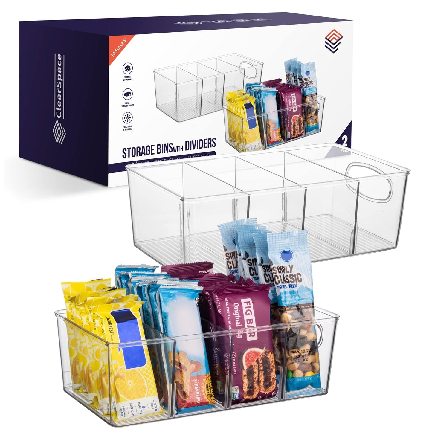 ClearSpace Pantry Organizers and Storage and Cabinet Organizer, 2 Pack