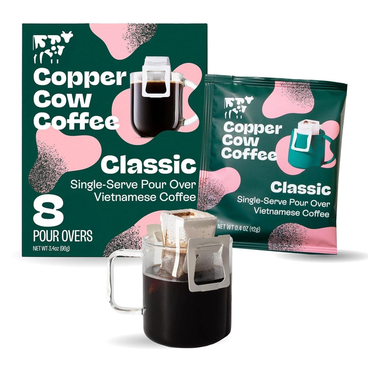 Copper Cow Coffee Vietnamese Pour Over Variety Pack, 5 Single-Serve Filters