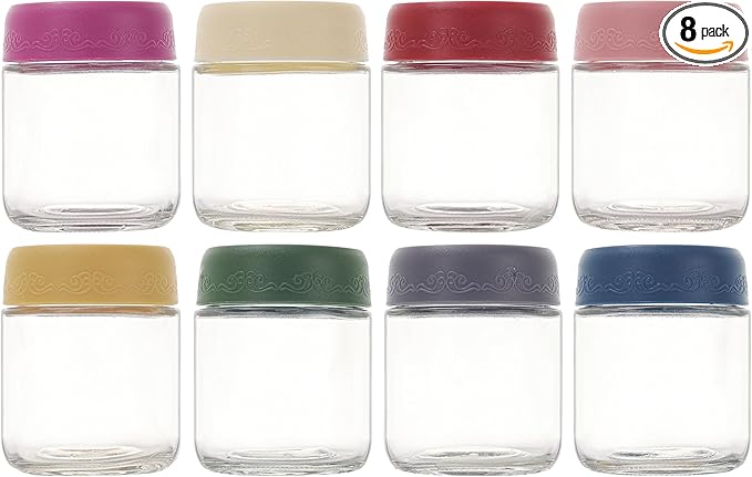4 OZ Salad Dressing Jar 8 Pack, Airtight Leakproof Bulk Small Glass Sauce Jar with Lids, Reusable for Lunch Box, Bento, Travel & Meal Prep(4 OZ-8Pack)