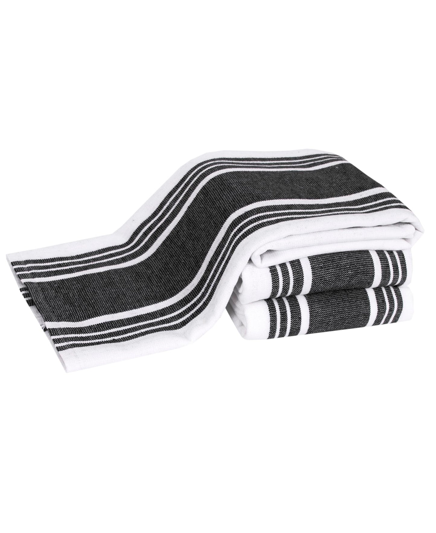 All-Clad Dual-Purpose Kitchen Towels: Highly Absorbent - 100% Cotton, 17"x30" Dish Towels for Cleaning & Drying Dishes & Glassware, 3-Pack, Black