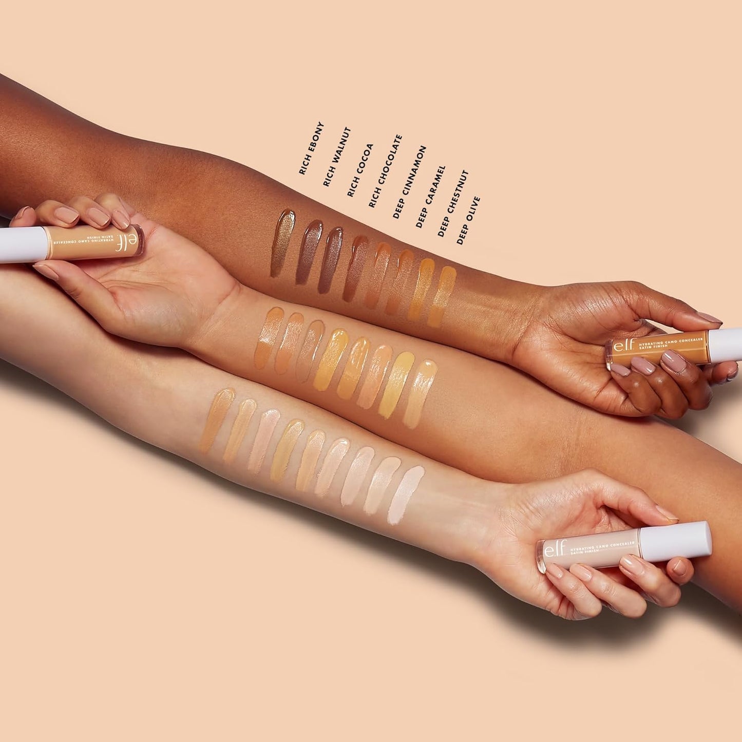e.l.f. Hydrating Camo Concealer, Covers Blemishes & Under-Eye Circles, Full-Coverage & Delivers A Satin Finish, Vegan & Cruelty-Free, Deep Olive