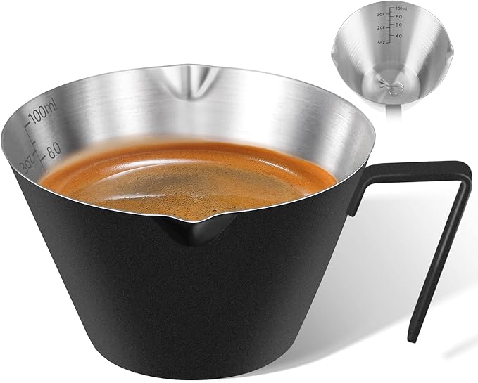 3 Pc Stainless Steel Espresso Shot Cups, 3.4oz/100ml, Silver