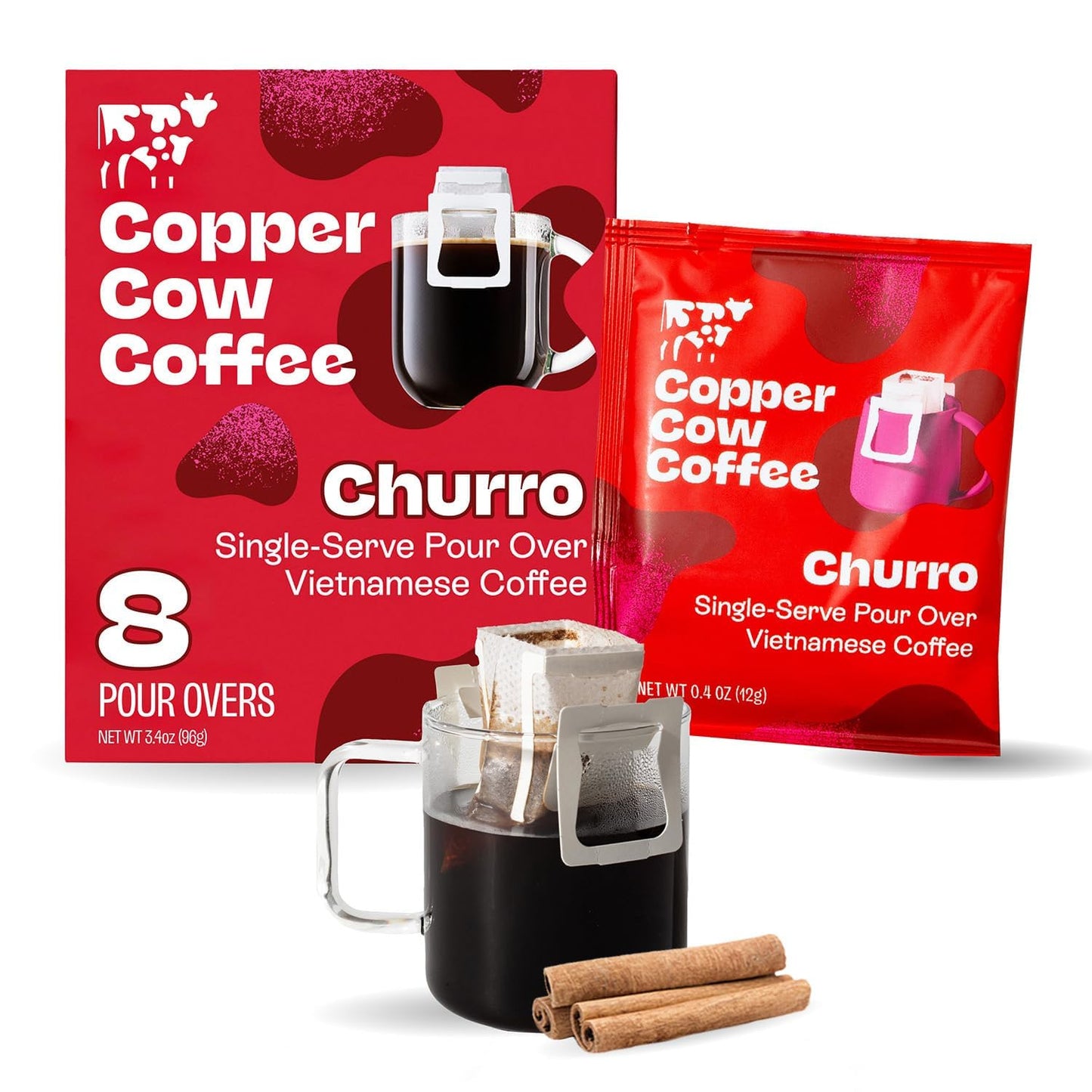 Copper Cow Coffee Vietnamese Pour Over Variety Pack, 5 Single-Serve Filters