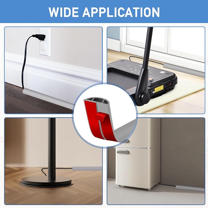 Floor Cord Cover Self Adhesive Cord Hider Floor Extension Cord Covers