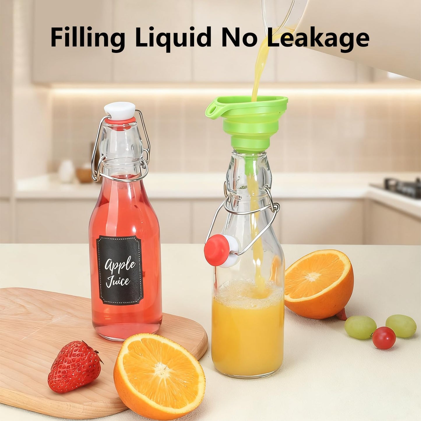 Ruckae 24pack 4oz Swing Top Glass Bottles with Airtight Lids for Vanilla