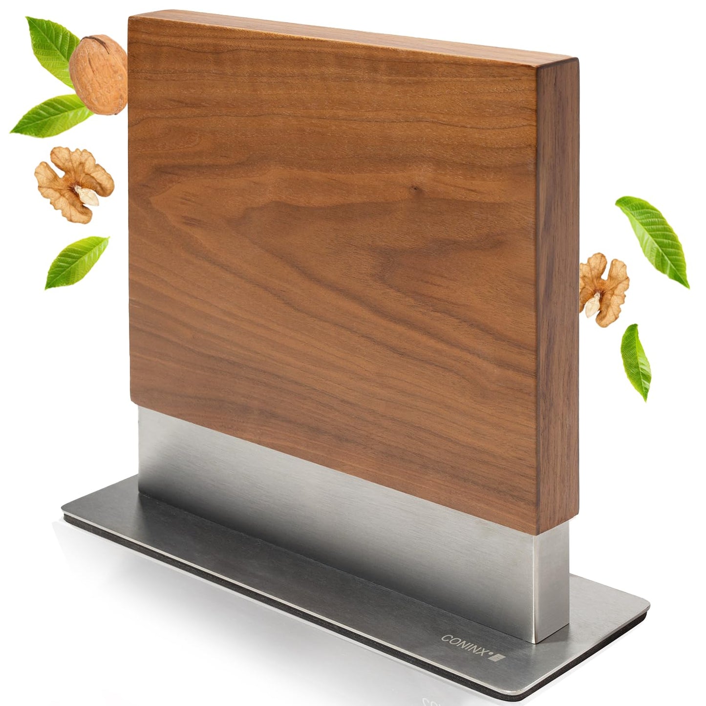 Magnetic Knife Block Without Knives By Coninx - Magnetic Knife Holder for Safe, Clean & Tidy Knife Storage - Bamboo Knife Rack Magnetic Stand for Cooking Utensils & More - Elegant Magnetic Knife Rack