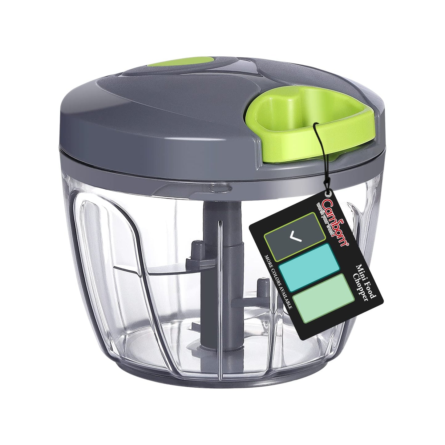 Cambom Manual Food Chopper Vegetable Cutter, Hand String Vegetable Chopper Onions Cutter for Vegetable Fruits Nuts BPA Free Food Safe Material, 900ml Blue