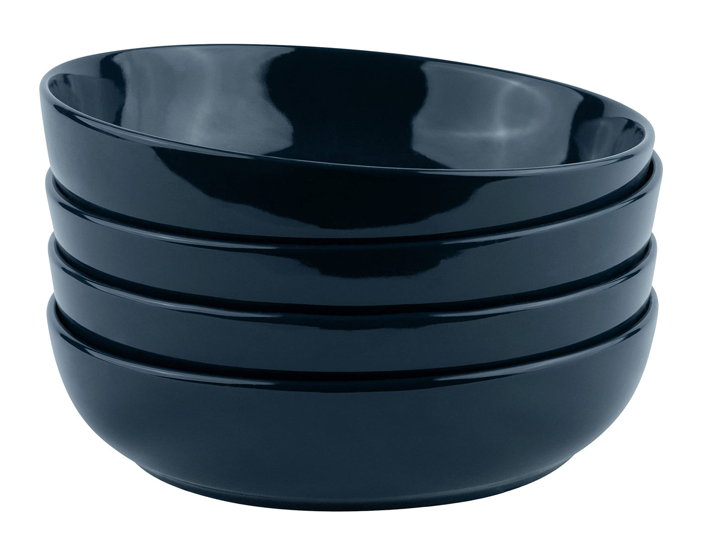 KooK Pasta Bowl, Salad Bowls, Soup, Serving Bowls, Ceramic, Large Capacity, Microwave & Dishwasher Safe, Set of 4, 40 Oz,(Red)