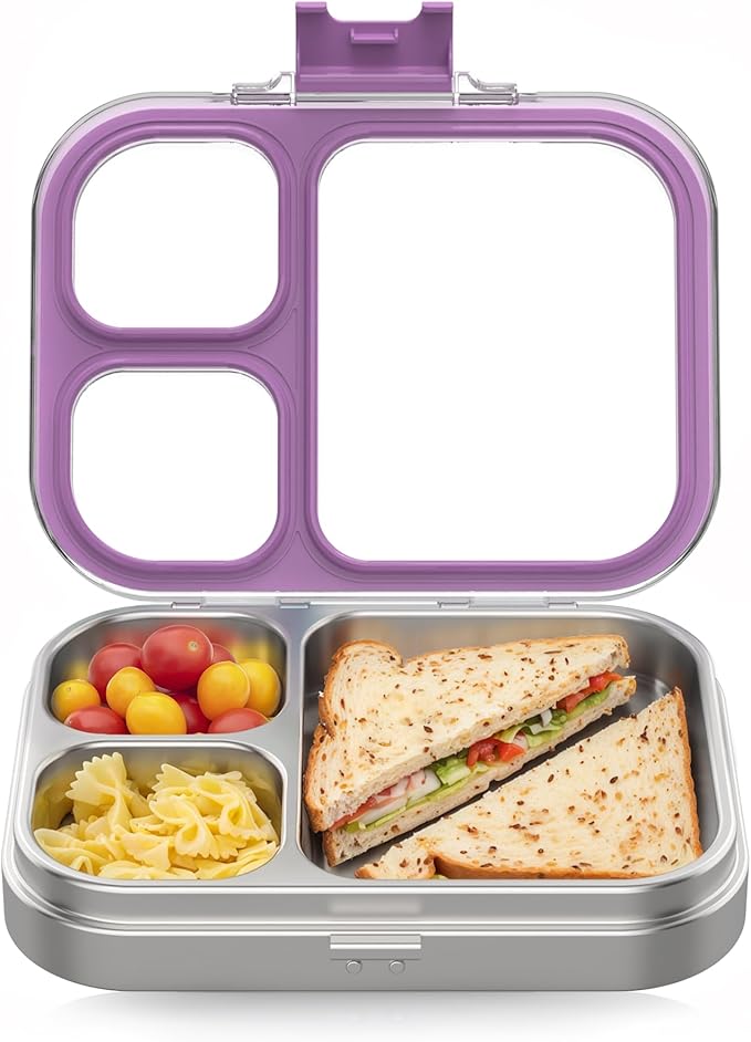 HOMEKOL Stainless Steel Bento Lunch Box, Grey, 3.3Cups