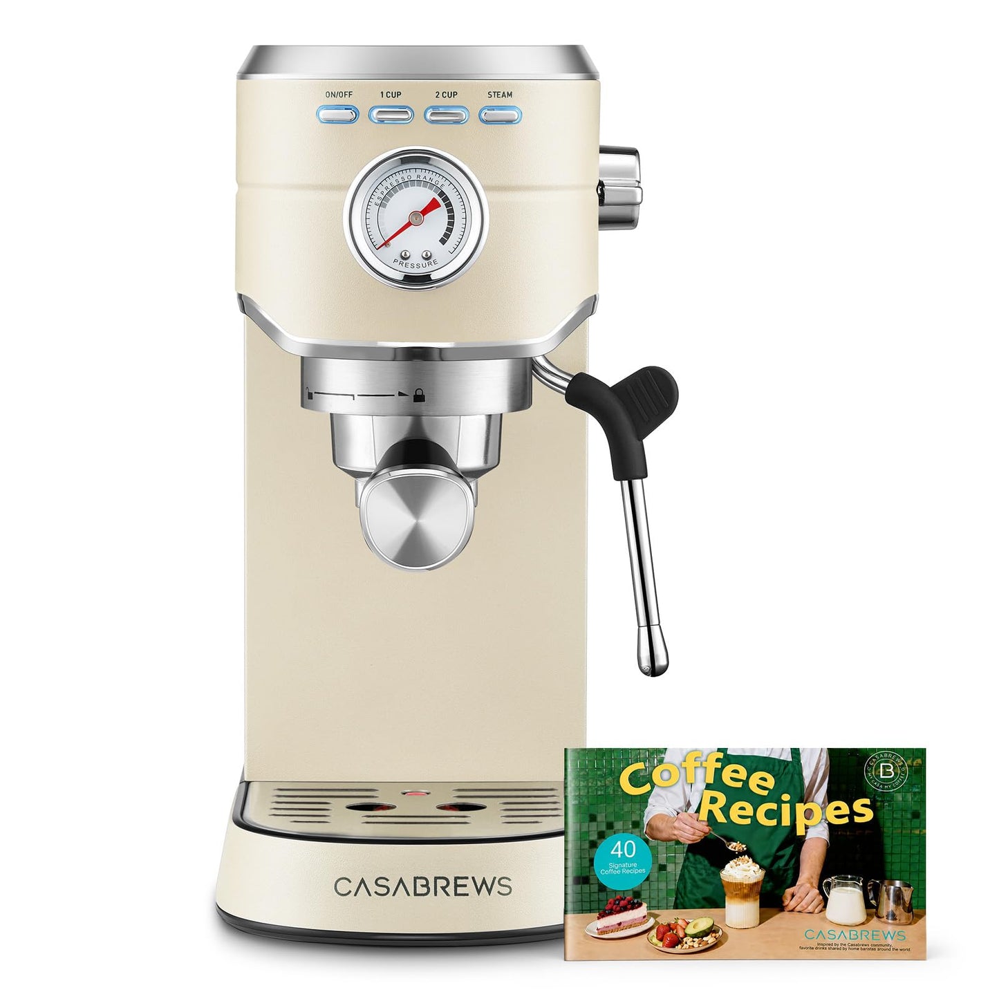 CASABREWS CM5418 Espresso Maker, Compact Espresso Machine with Milk Frother