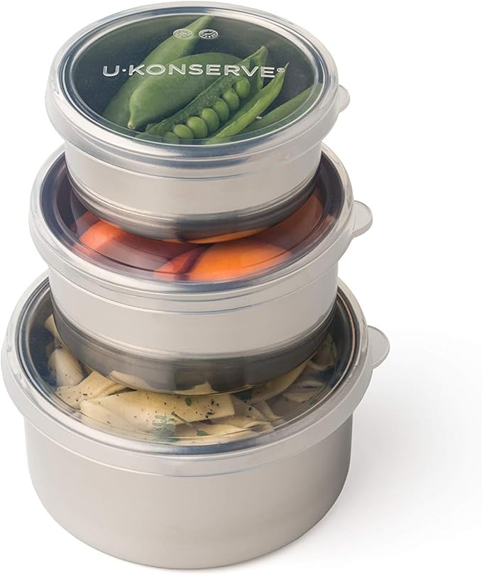 U-Konserve 3 oz Round Stainless Mini Snack Containers Set of 3