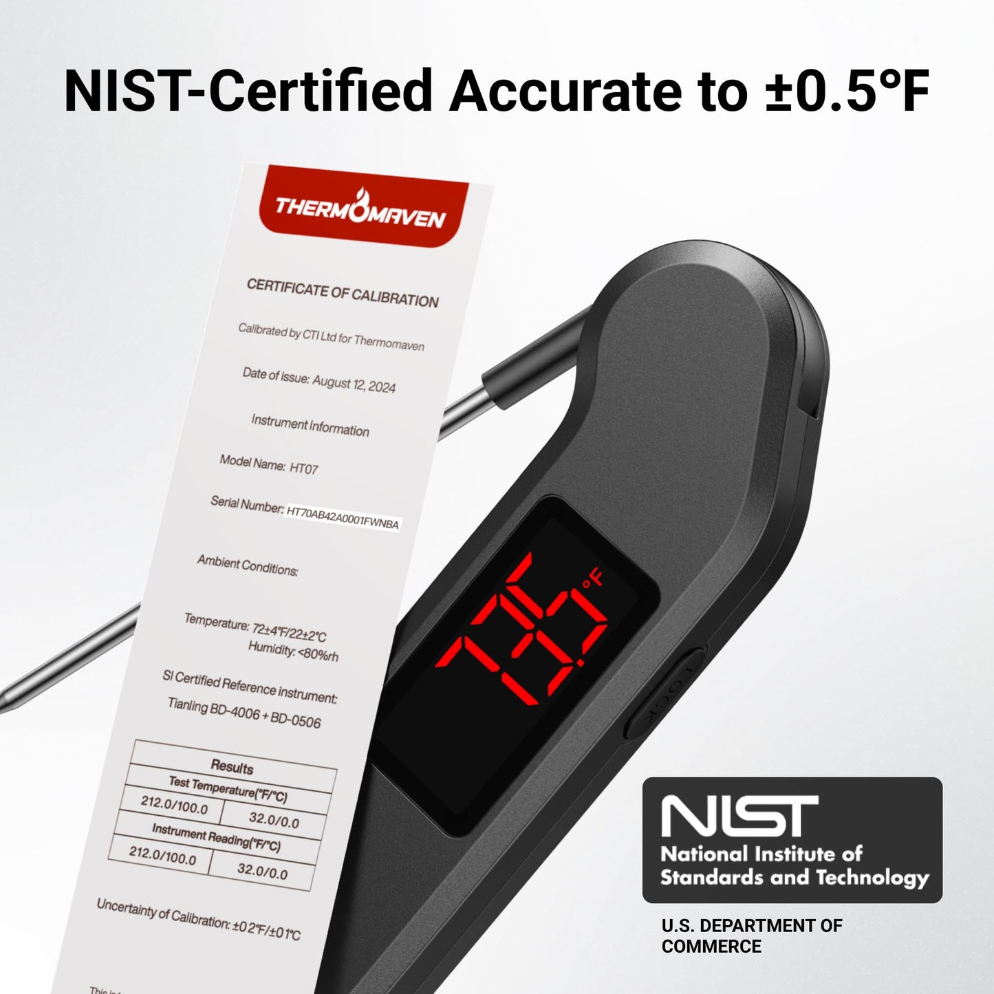 ThermoMaven 1 Sec Professional Digital Meat Thermometer, ±0.5℉ Accuracy
