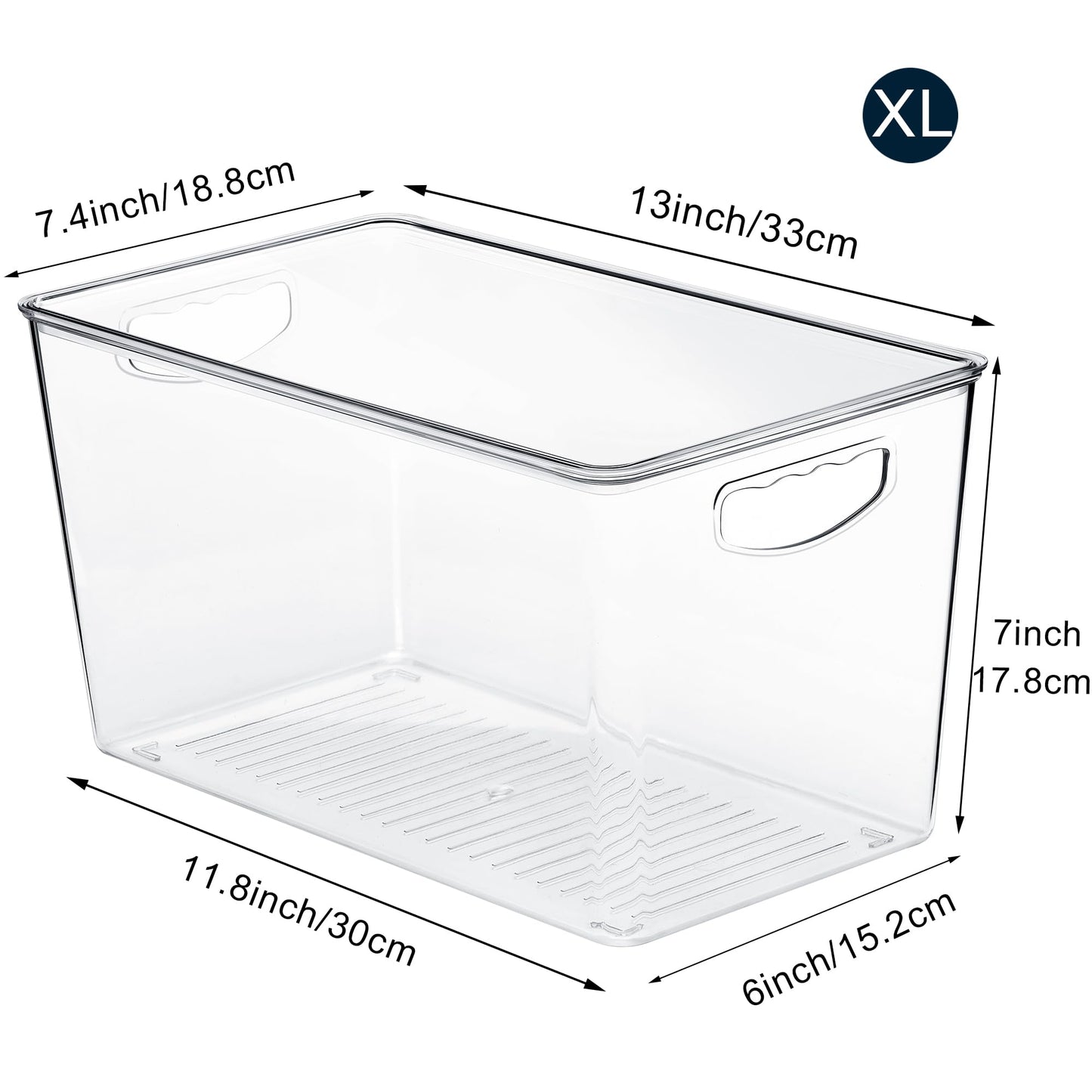theaoo Large Clear Storage Bins with Lids, Stackable Containers, 6 Pack