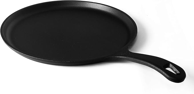 Commercial CHEF 3-Piece Cast Iron Griddle Set, Pre-Seasoned, CHCI81012
