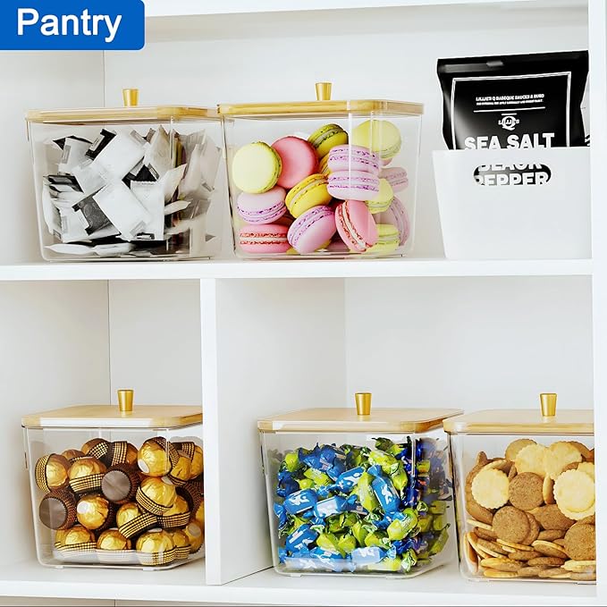 Hudgan 4 Pack Laundry Detergent Container Large Laundry Pods jars with lids and Scoop for Laundry Room Organization