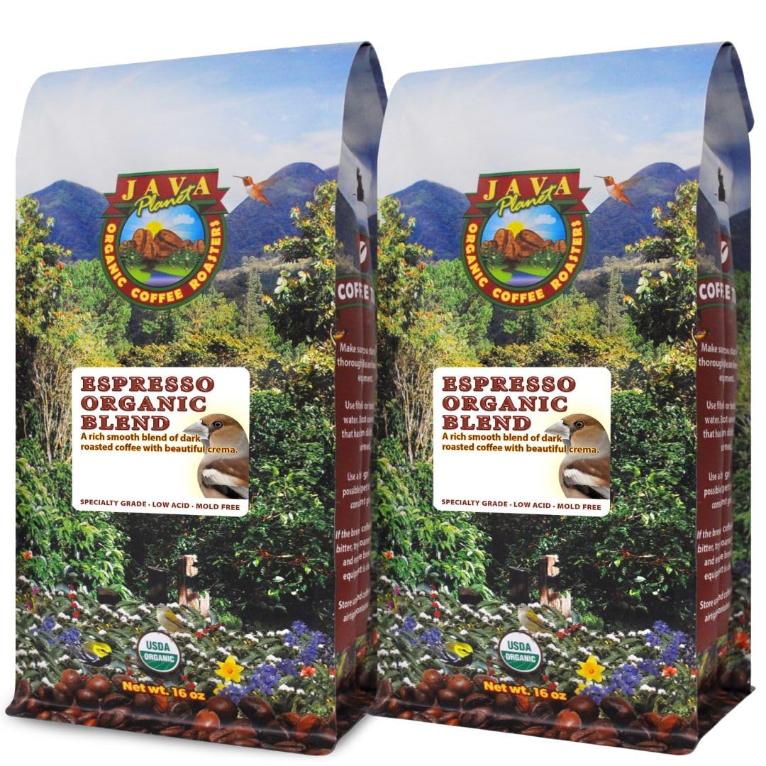 Java Planet Low Acid Organic Whole Bean Coffee, Papua New Guinea, 16 oz