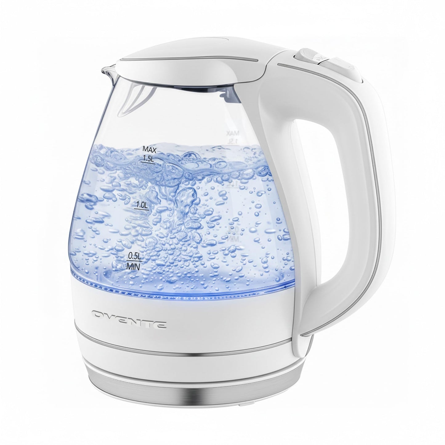 OVENTE 1.5L Glass Electric Kettle Water Boiler, Green KG83G