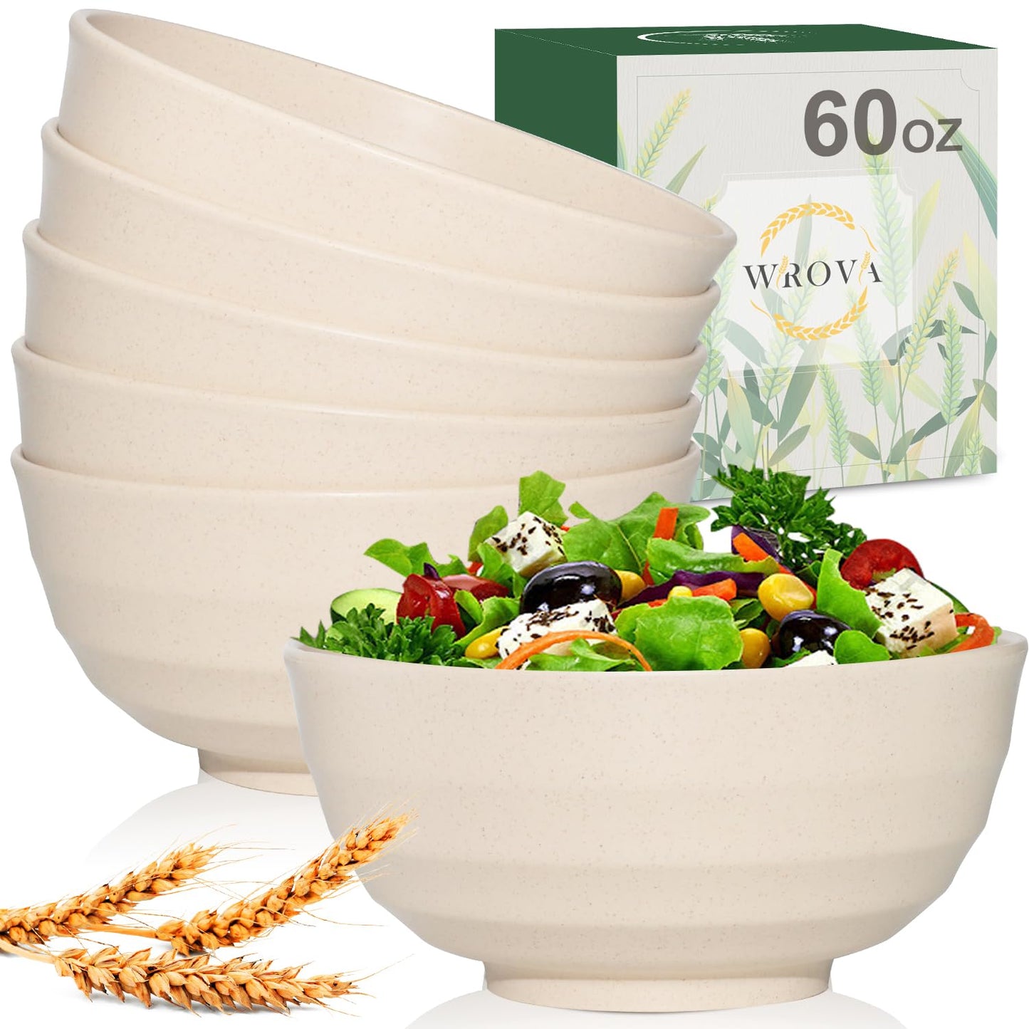 Wrova wheat straw small bowls 10oz set of 8 - Unbreakable Dessert Bowls for kids - Mini Bowl Sets for Ice Cream,Snack and Fruits - Microwave & Dishwasher Safe Appetizer Bowls (Deep Grey)