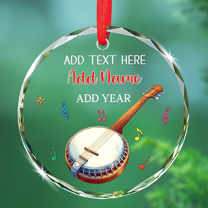Clarinet Player Christmas Glass Ornament, Personalized Clarinet Xmas Ornament Gifts for Musical Instrument Player, Clarinettist Christmas Keepsake, Custom Text & Name Musician Glass Ornaments 2026