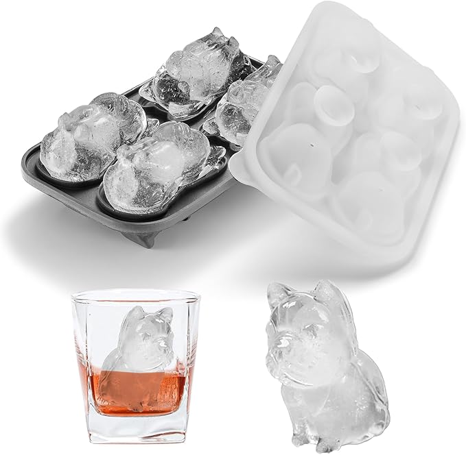 Nax Caki 3D Dachshund Dog Ice Cube Mold Fun Shapes, Dachshund Gifts for Women, Cute Large Craft Ice Mold, Big Dog Ice Cube Trays for Whiskey Cocktails Bourbon