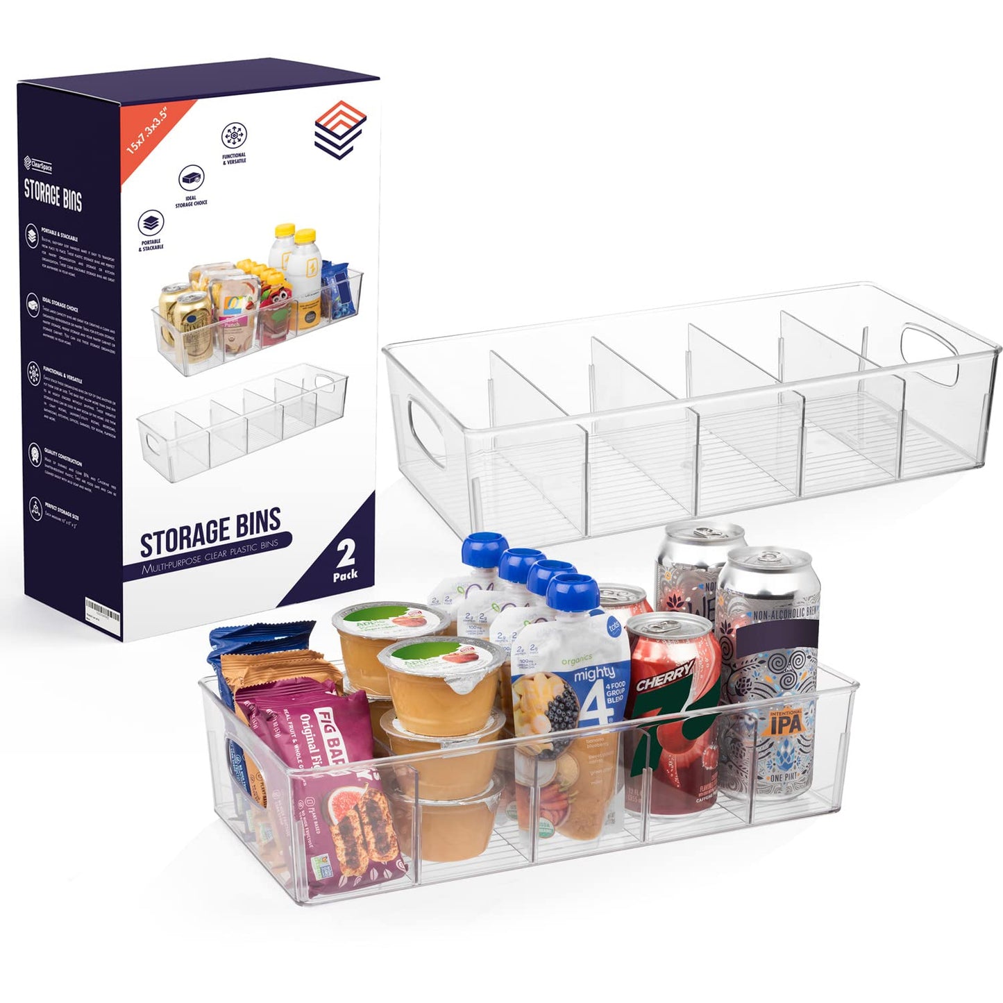 ClearSpace Pantry Organizers and Storage and Cabinet Organizer, 2 Pack