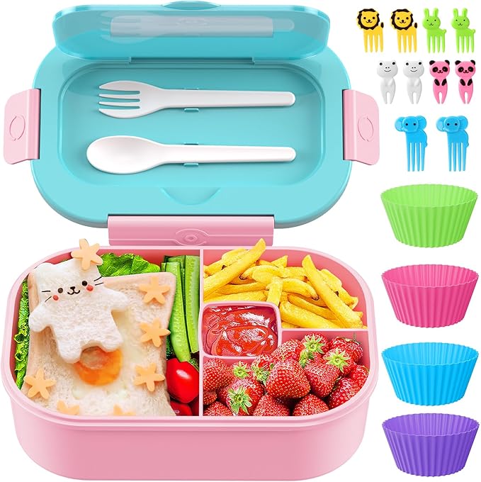 Bento Box Kid Adult Lunch Box 2 Pack, Leakproof Bento Lunch Container