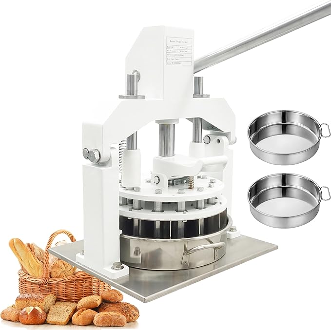 INTSUPERMAI Manual Dough Divider Cutter Machine 36PCS Tabletop Dough Divider Rounder 3 Pans Hydraulic Dough Equal Cutter Machine 1.06oz-5.64oz One Piece