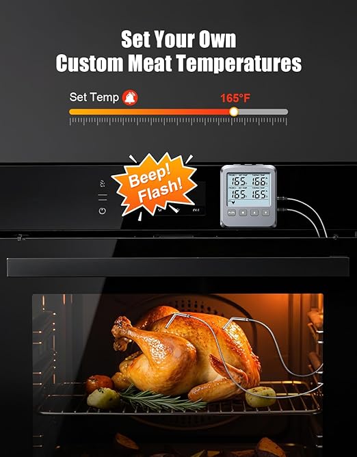 Vuwwey Dual Probe Meat Thermometer Digital for Cooking, Grilling & Smoking