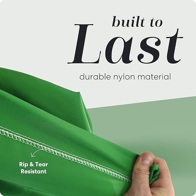 Nylon Laundry Bag - Locking Drawstring Closure and Machine Washable. These Bags will Fit a Laundry Basket or Hamper and Strong Enough to Carry up to Three Loads of Clothes. (Green)