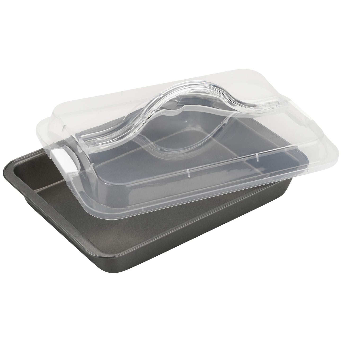 GoodCook Everyday Baking Pan with Metal Lid Nonstick Warp-Resistant Heavy-Gauge Steel Construction Even-Heating Oblong Cake Pan with Solid Oven-Safe Cover, 9x13-Inch, Gray