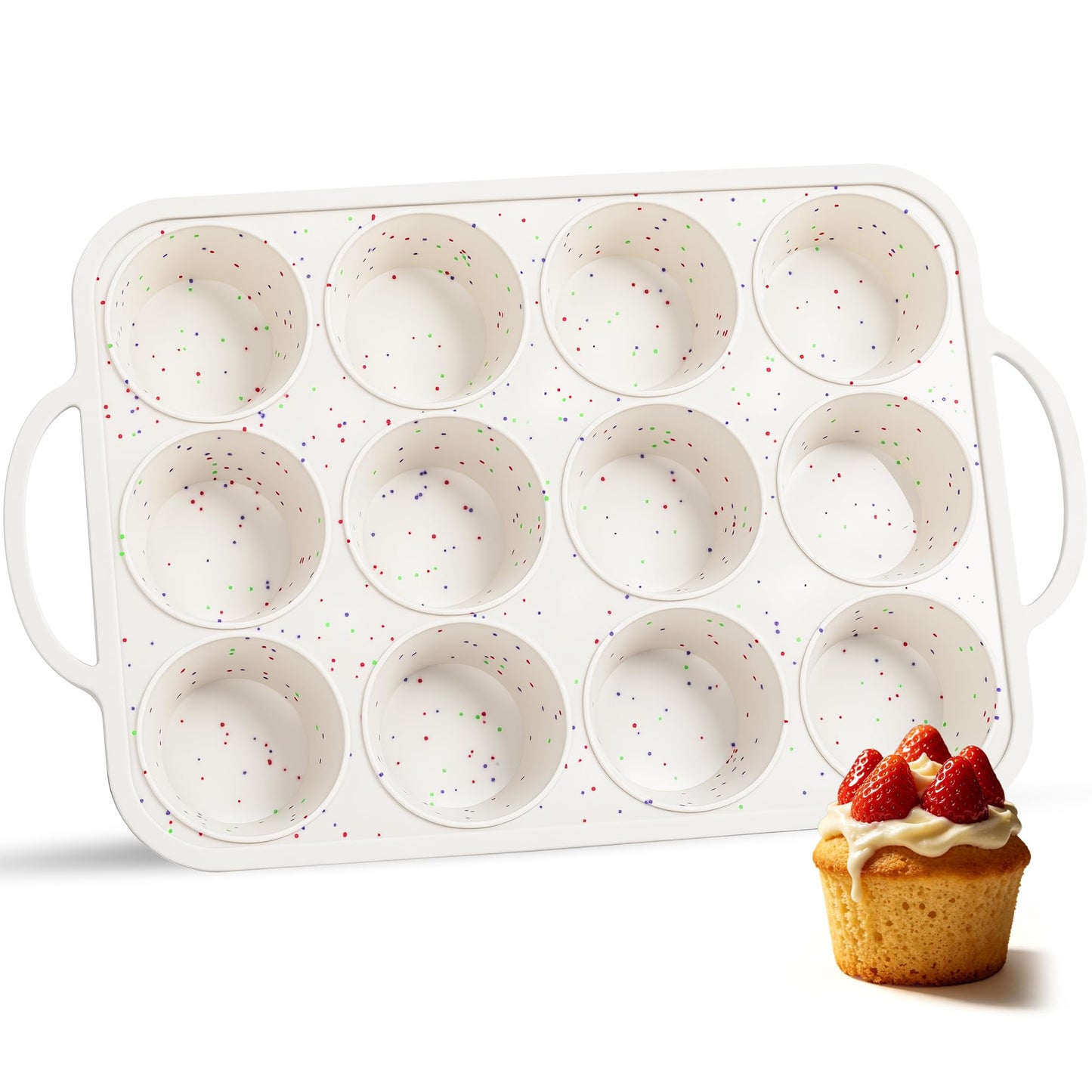 AOTASO 6 Cup Jumbo Muffin Pan for Baking with Metal Frame Nonstick
