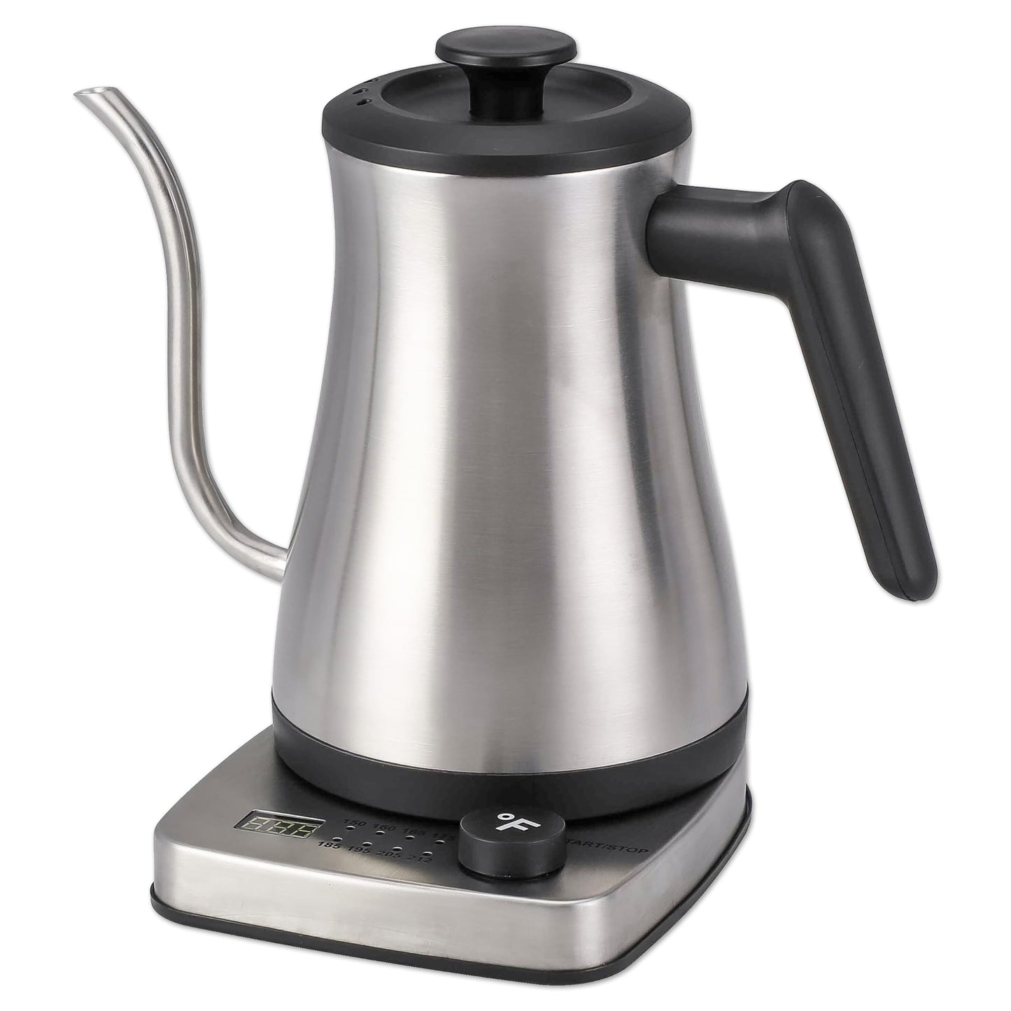 1.0L 1500W Gooseneck Electric Kettle - Stainless Steel Interior - Rapid-Boil - Auto Shut-Off, Boil-Dry Protection, Temperature Control, LED Indicator - White by The Display Guys
