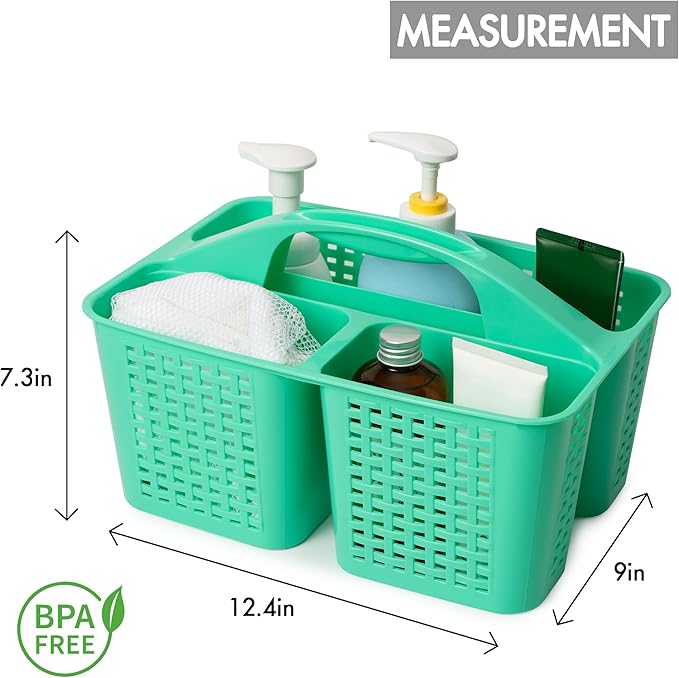 Tiawudi Portable Shower Caddy, Caddy Organizer with Handle, Plastic Shower Basket Hold Soap, Shampoo, Hair Supplies and Beauty Products, Cleaning Supplies Organizer for Home, Dorm, Shelf and Cabinet
