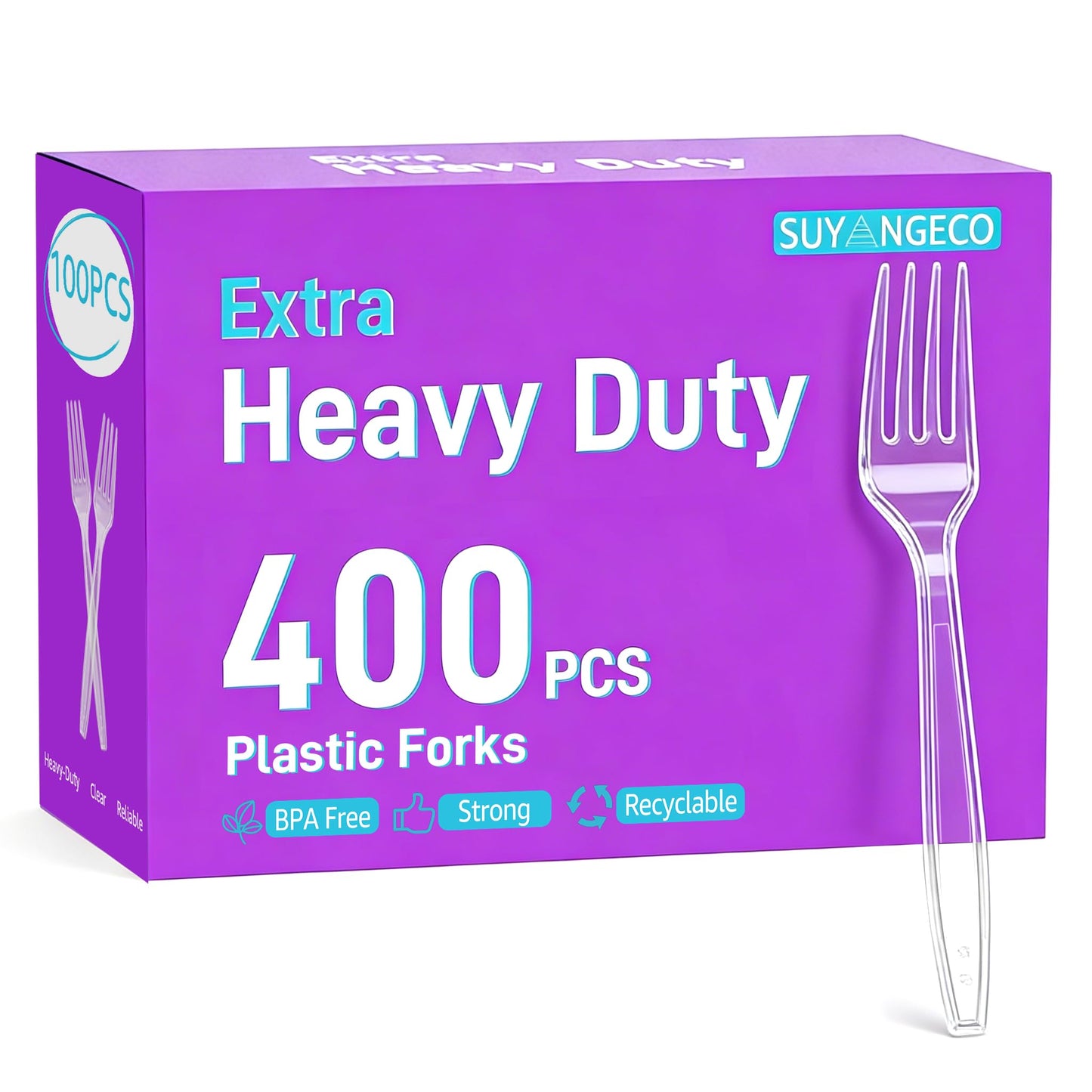 400 Count Extra Heavy Duty Plastic Spoons Clear Disposable Spoons Bulk