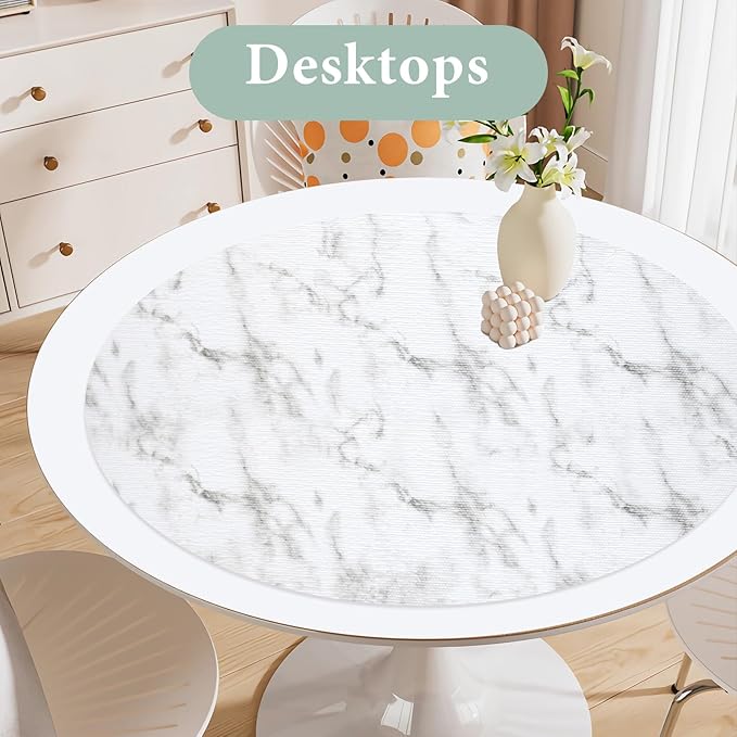 2-Layer Drawer and Shelf Liner for Kitchen Cabinet: 35.4 in X 19.69 Ft Non Slip Waterproof Shelf Paper Non Adhesive Refrigerator Liners White Marble Easy Liners for Bathroom with Knife Tape Measure