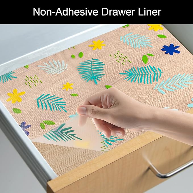 Cooyes Shelf Liner – Premium Non-Adhesive Cabinet & Drawer Liner for Kitchen – Waterproof Shelf Paper with Modern Pattern – Durable EVA Cabinet Mat – Easy to Cut （24" W x 120" L）