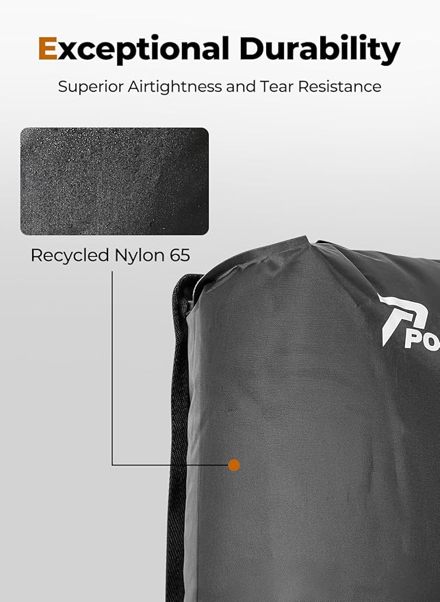POIXM Vacuum Bags for Travel with Pump, Reusable Space Saver Bag, IP67 Waterproof Vacuum Packing Cubes for Travel Suitcases and Backpack (1PC + PUMP)