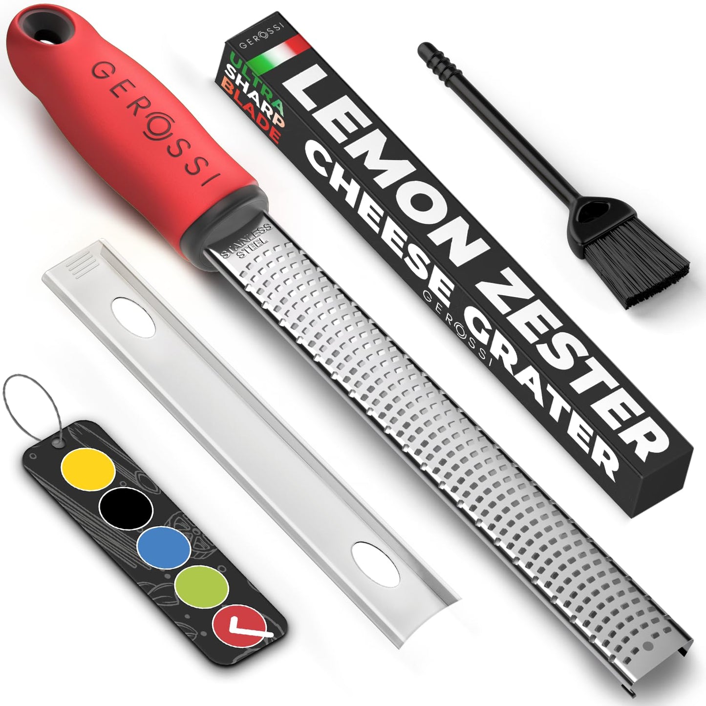 Lemon Zester Tool with Handle, Zester Grater for Cheese, Citrus and Garlic