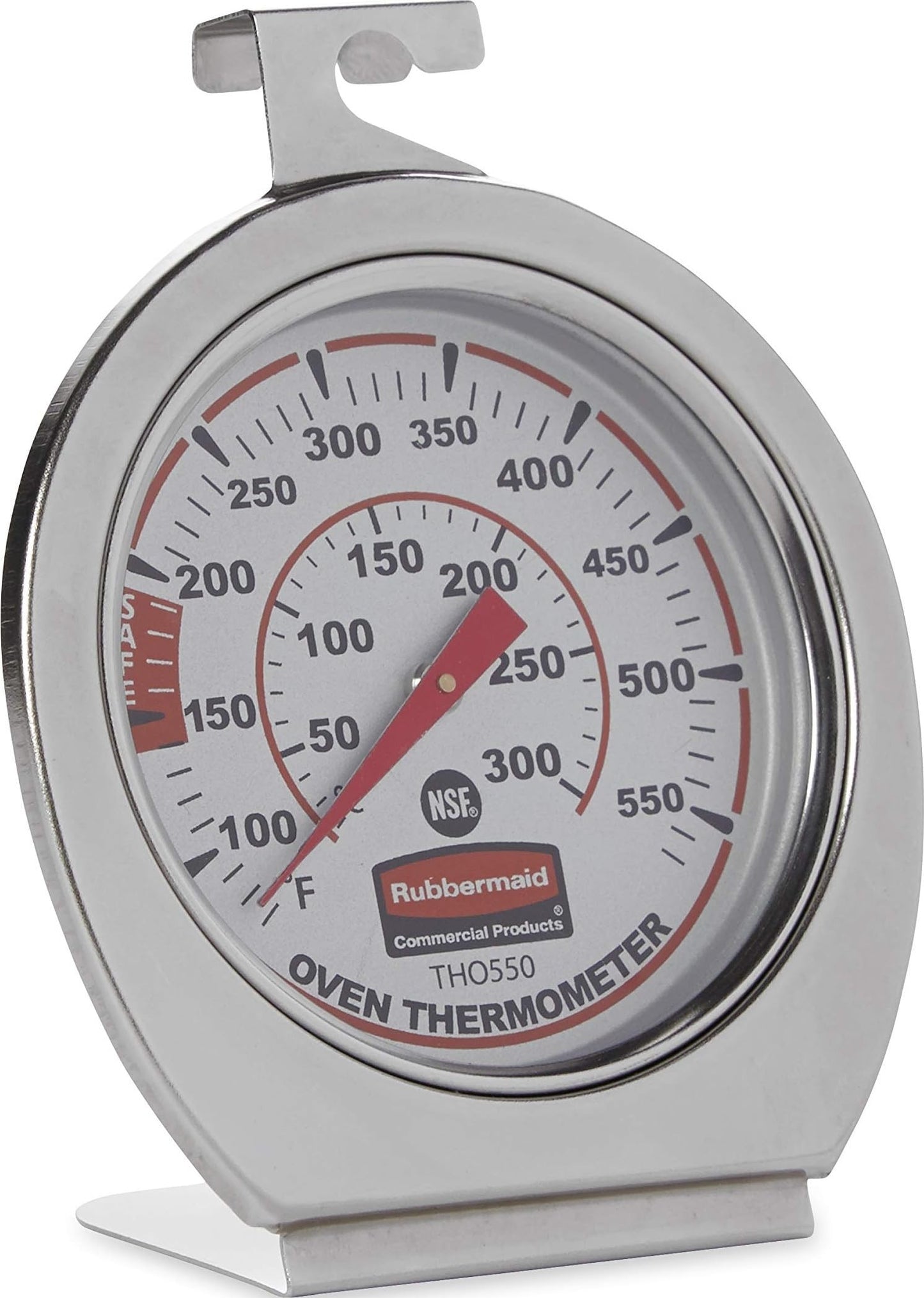 Rubbermaid Commercial Products Stainless Steel Monitoring Thermometer, Safe for Inside Oven/Grill/Smoker, 60-580°F Range, Easy to Read Food Thermometer For Food Resturant/Home Cooking