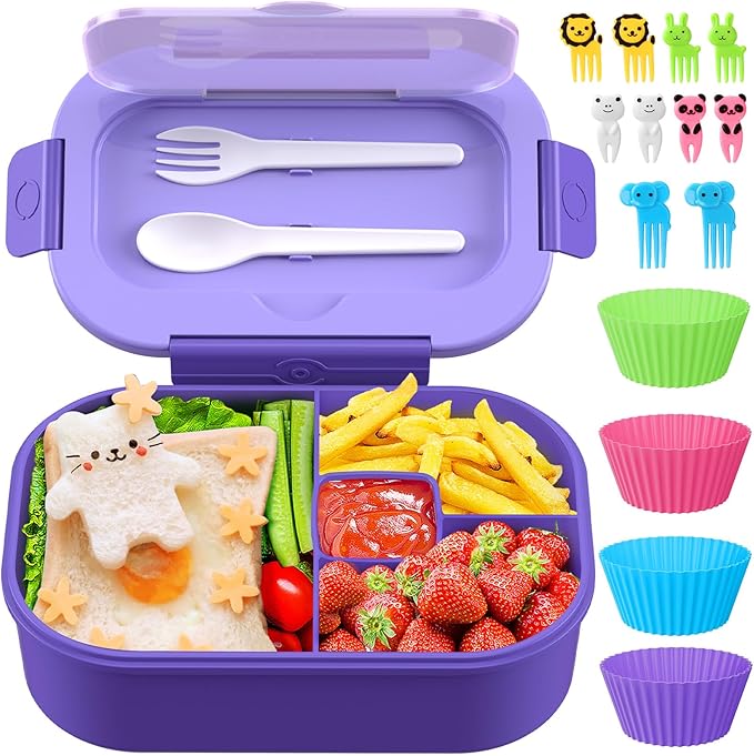 Bento Box Kid Adult Lunch Box 2 Pack, Leakproof Bento Lunch Container