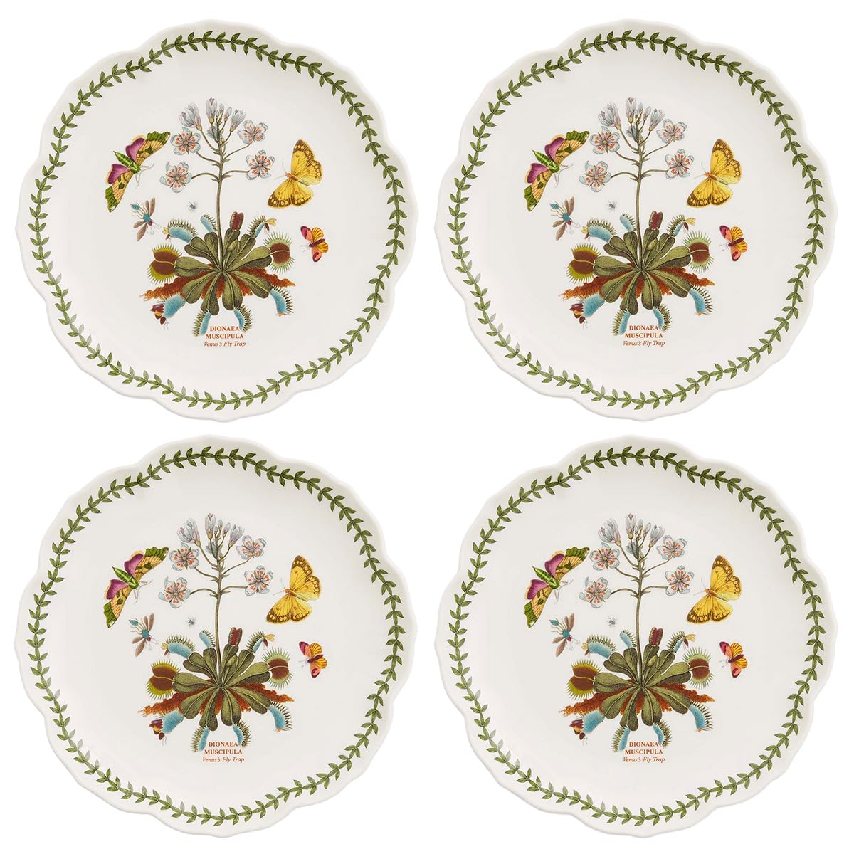 Portmeirion Botanic Garden Lotus Salad Plates - Scalloped Rim, Set of 4