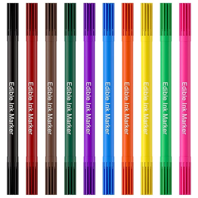 Jewem Edible Markers,Cookie Icing Food Coloring Pens,Double Tip,3 Pack