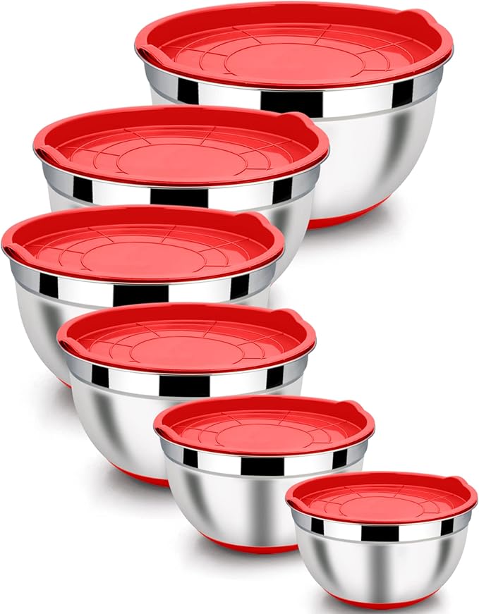 LIANYU Stainless Steel Mixing Bowls Set, Large 7, 3.5, 2.5, 2, 1.5, 1QT