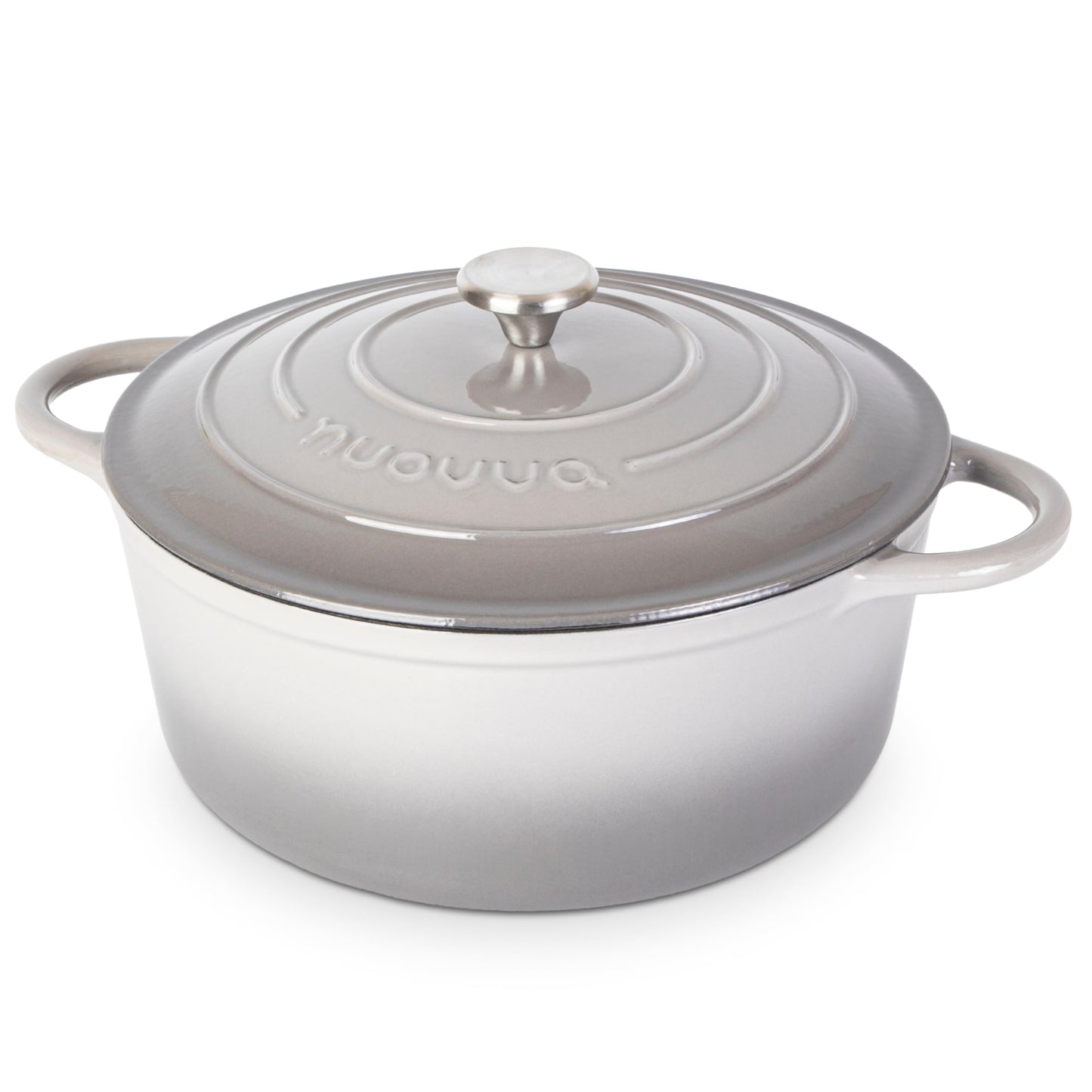 Nuovva Enamelled Cast Iron Dutch Oven Pot with Lid – 6.4 Quart Non Stick Casserole Pot – Heavy Duty & Oven Safe up to 500° F for Bread Baking, Braising, Stews, Roasting – 28cm Black