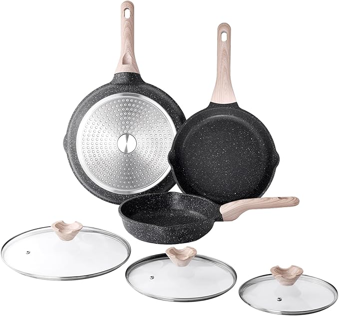 Kordisen Ceramic Nonstick Frying Pan Skillet Set (8/9.5/11 Inch)