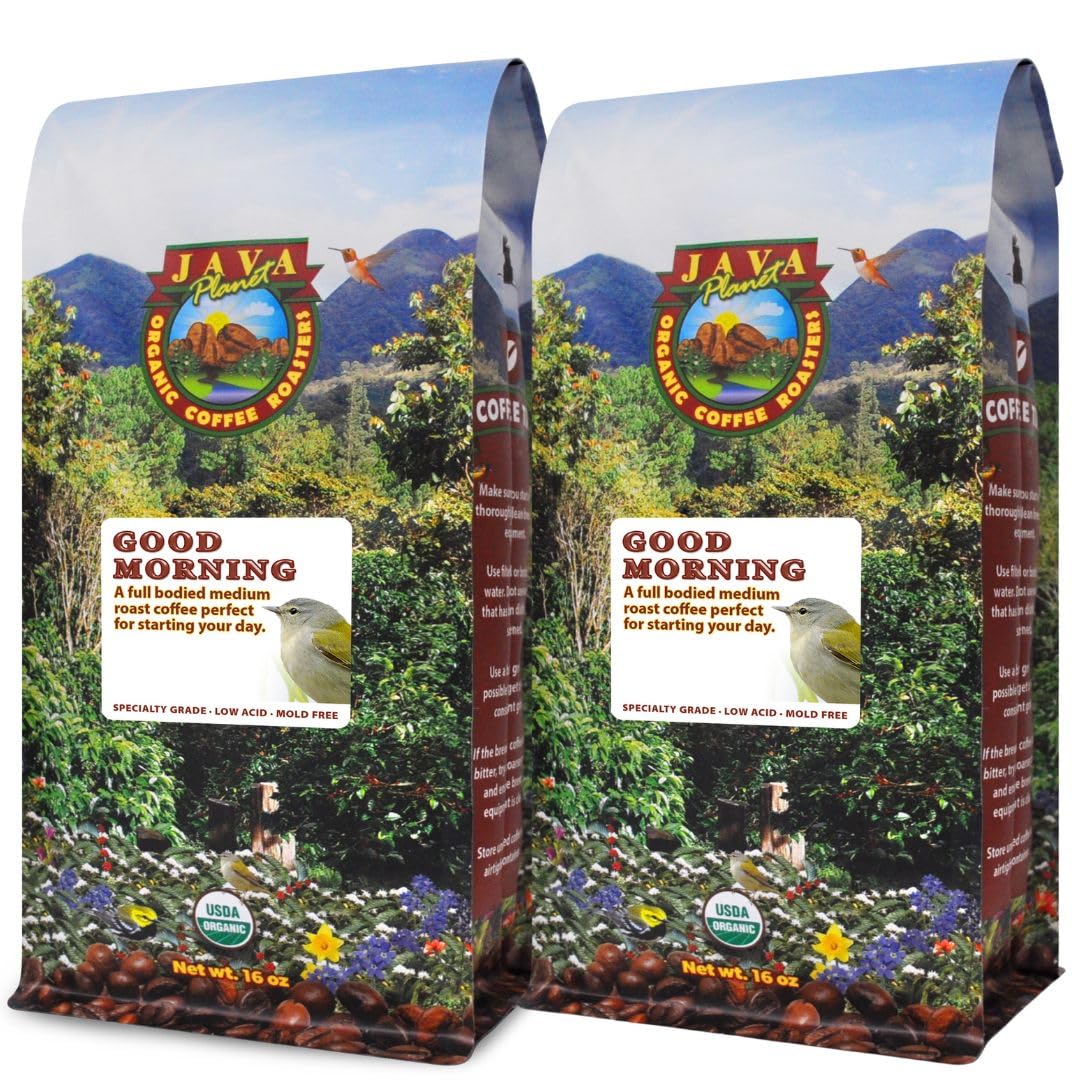 Java Planet Low Acid Organic Whole Bean Coffee, Papua New Guinea, 16 oz