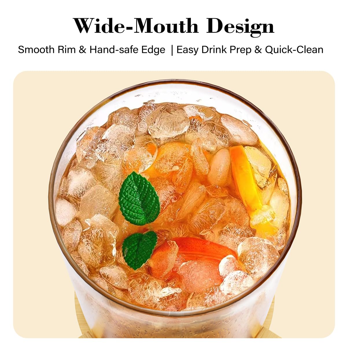 VOVUVK 1 Gallon Glass Drink Dispenser For Parties, Beverage Dispenser With Bamboo Wood Stand And Stainless Steel Spigot, Countertop Water Dispenser, Lemonade Dispenser For Wedding, Picnic (2PACK)